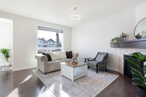 26 Skyview Ranch Street Ne, Calgary, AB - Indoor Photo Showing Living Room With Fireplace