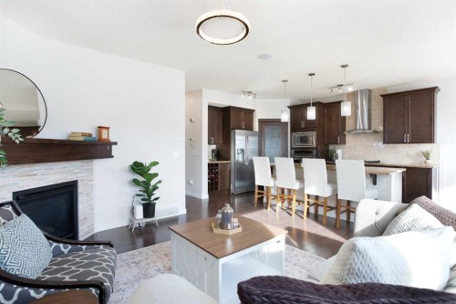 26 Skyview Ranch Street Ne, Calgary, AB - Indoor Photo Showing Living Room With Fireplace