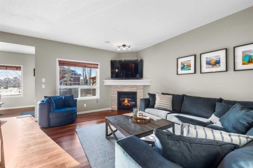 190 Sage Bank Grove Nw, Calgary, AB - Indoor Photo Showing Living Room With Fireplace