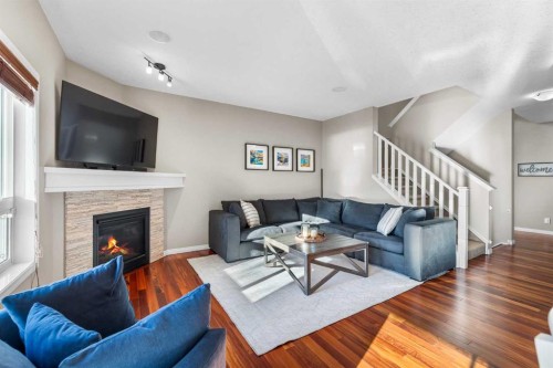 190 Sage Bank Grove Nw, Calgary, AB - Indoor Photo Showing Living Room With Fireplace