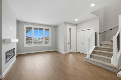 51 Belvedere Crescent Se, Calgary, AB - Indoor With Fireplace