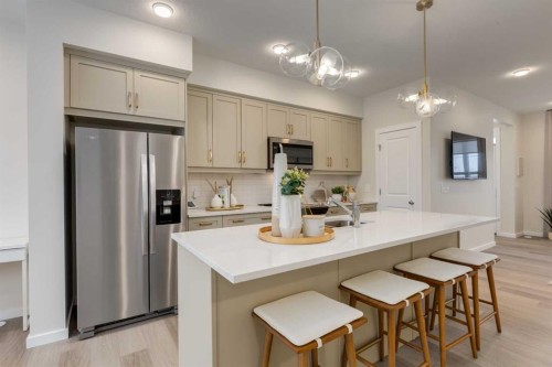 585 Savanna Drive Ne, Calgary, AB - Indoor Photo Showing Kitchen With Upgraded Kitchen