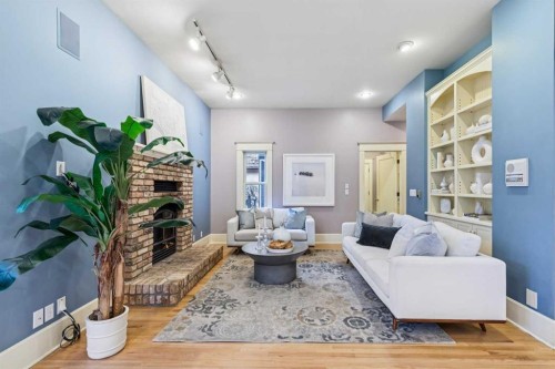 3019 6 Street Sw, Calgary, AB - Indoor With Fireplace