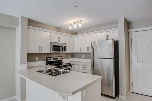 2217-130 Panatella Street Nw, Calgary, AB - Indoor Photo Showing Kitchen With Double Sink