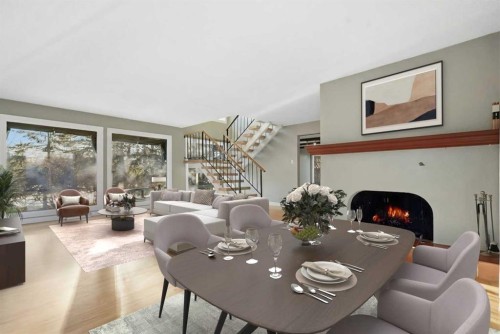 327 Willow Ridge Place Se, Calgary, AB - Indoor Photo Showing Living Room With Fireplace