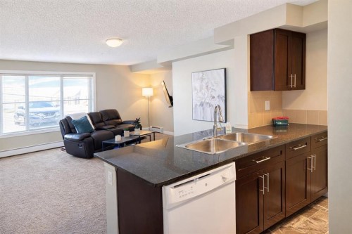 2103-625 Glenbow Drive, Cochrane, AB - Indoor Photo Showing Kitchen With Double Sink