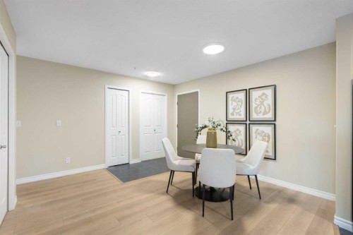 4104-10 Prestwick Bay Se, Calgary, AB - Indoor Photo Showing Dining Room