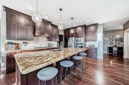 4 Auburn Sound Court Se, Calgary, AB - Indoor Photo Showing Kitchen With Stainless Steel Kitchen With Double Sink With Upgraded Kitchen