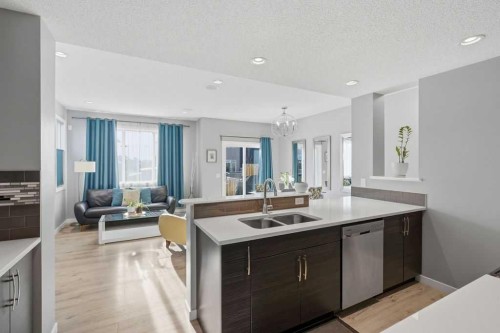 105 Chaparral Valley Crescent Se, Calgary, AB - Indoor Photo Showing Kitchen With Double Sink