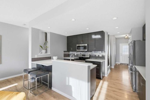 105 Chaparral Valley Crescent Se, Calgary, AB - Indoor Photo Showing Kitchen With Upgraded Kitchen