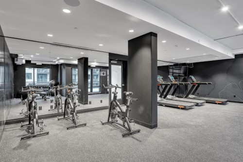 513-8375 Broadcast Avenue Sw, Calgary, AB - Indoor Photo Showing Gym Room