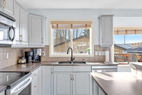 139 Prestwick Point Se, Calgary, AB - Indoor Photo Showing Kitchen With Double Sink