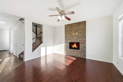 59 Redstone Park Ne, Calgary, AB - Indoor With Fireplace