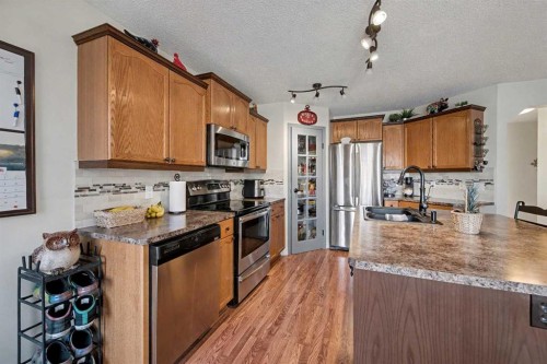 48 Harvest Park Road Ne, Calgary, AB - Indoor Photo Showing Kitchen With Double Sink