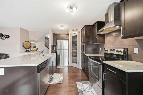 28 Skyview Shores Terrace Ne, Calgary, AB - Indoor Photo Showing Kitchen With Stainless Steel Kitchen With Upgraded Kitchen