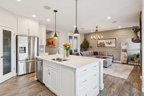 137 Sage Meadows Circle Nw, Calgary, AB - Indoor Photo Showing Kitchen With Double Sink With Upgraded Kitchen