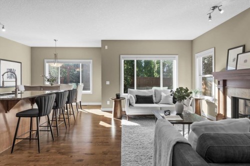 133 Sage Valley Close Nw, Calgary, AB - Indoor Photo Showing Living Room With Fireplace