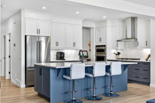 57 Legacy Reach View Se, Calgary, AB - Indoor Photo Showing Kitchen With Stainless Steel Kitchen With Upgraded Kitchen