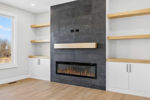180 Wildrose Drive, Strathmore, AB - Indoor With Fireplace