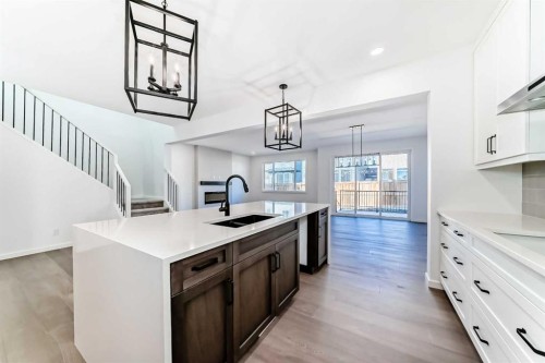 10 Rodelle Common Nw, Calgary, AB - Indoor Photo Showing Kitchen With Double Sink With Upgraded Kitchen