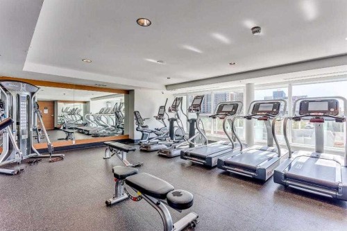 805-519 Riverfront Avenue Se, Calgary, AB - Indoor Photo Showing Gym Room