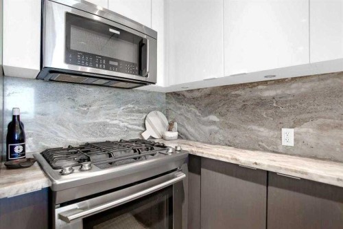 805-519 Riverfront Avenue Se, Calgary, AB - Indoor Photo Showing Kitchen With Upgraded Kitchen