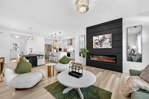 47 Walgrove Park Se, Calgary, AB - Indoor Photo Showing Living Room With Fireplace