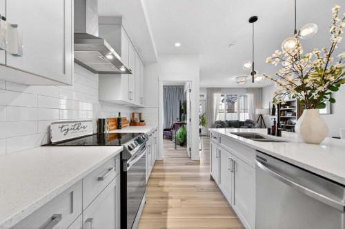 47 Walgrove Park Se, Calgary, AB - Indoor Photo Showing Kitchen With Double Sink With Upgraded Kitchen
