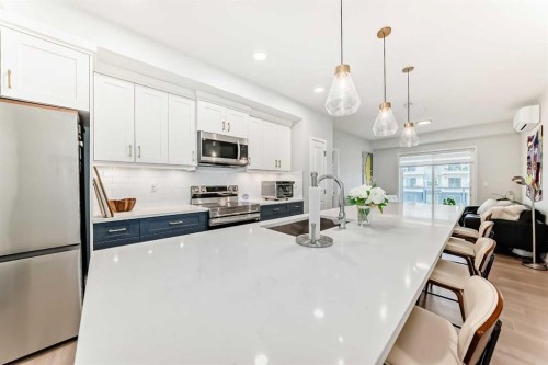 1205-220 Seton Grove Se, Calgary, AB - Indoor Photo Showing Kitchen With Upgraded Kitchen