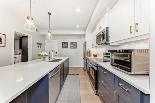 1205-220 Seton Grove Se, Calgary, AB - Indoor Photo Showing Kitchen With Upgraded Kitchen