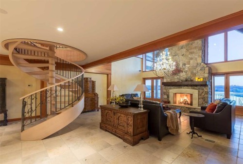 41320 Range Road 232, Rural Lacombe County, AB - Indoor With Fireplace