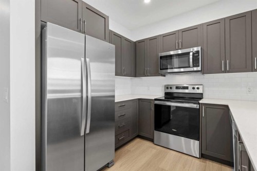 229-65 Belvedere Point Se, Calgary, AB - Indoor Photo Showing Kitchen With Stainless Steel Kitchen With Upgraded Kitchen