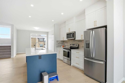 69 Sage Meadows Circle Nw, Calgary, AB - Indoor Photo Showing Kitchen With Upgraded Kitchen