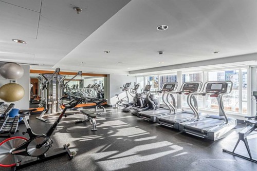 205-519 Riverfront Avenue Se, Calgary, AB - Indoor Photo Showing Gym Room