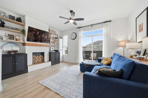 93 Walgrove Common Se, Calgary, AB - Indoor Photo Showing Living Room With Fireplace