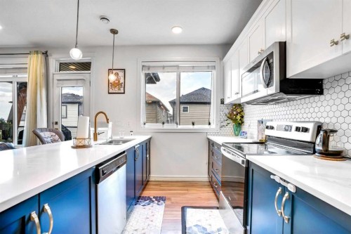 170 Savanna Walk Ne, Calgary, AB - Indoor Photo Showing Kitchen With Upgraded Kitchen