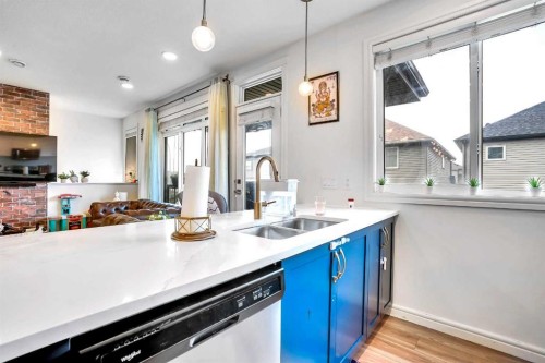 170 Savanna Walk Ne, Calgary, AB - Indoor Photo Showing Kitchen With Double Sink