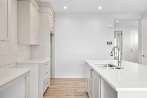 659 Buffaloberry Manor Se, Calgary, AB - Indoor Photo Showing Kitchen With Double Sink