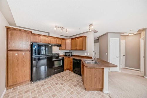 303-369 Rocky Vista Park Nw, Calgary, AB - Indoor Photo Showing Kitchen With Double Sink