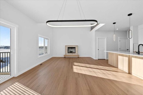 7 Lakewood Way, Strathmore, AB - Indoor With Fireplace