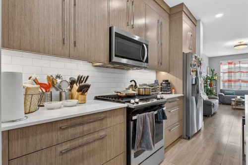 132 Corner Meadows Gate Ne, Calgary, AB - Indoor Photo Showing Kitchen With Upgraded Kitchen