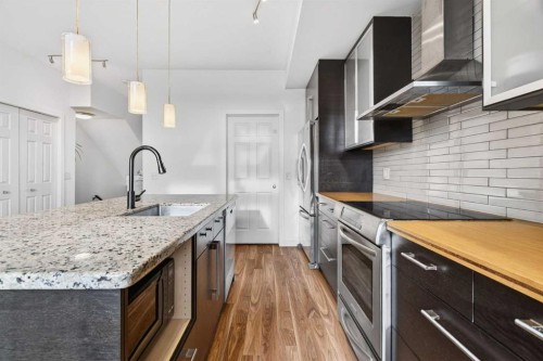 9-43 Springborough Boulevard Sw, Calgary, AB - Indoor Photo Showing Kitchen With Stainless Steel Kitchen With Upgraded Kitchen