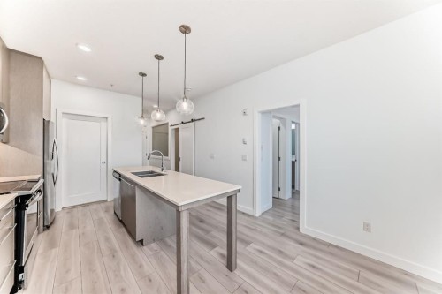 1308-76 Cornerstone Passage Ne, Calgary, AB - Indoor Photo Showing Kitchen With Double Sink With Upgraded Kitchen
