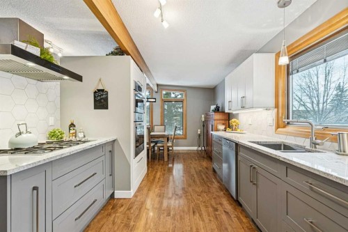 8 Vardana Place Nw, Calgary, AB - Indoor Photo Showing Kitchen With Double Sink