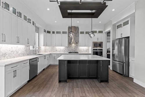 111 Kinniburgh Place, Chestermere, AB - Indoor Photo Showing Kitchen With Stainless Steel Kitchen With Upgraded Kitchen