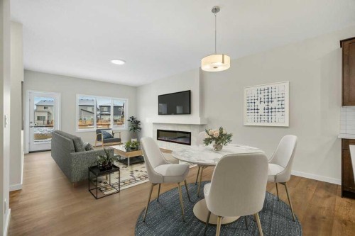 136 Wolf Hollow Manor Se, Calgary, AB - Indoor With Fireplace