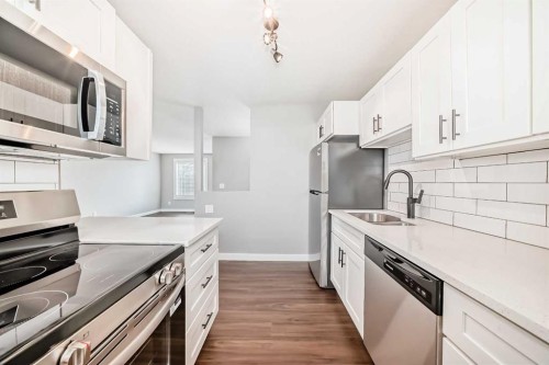 3613 28A Avenue Se, Calgary, AB - Indoor Photo Showing Kitchen With Double Sink With Upgraded Kitchen