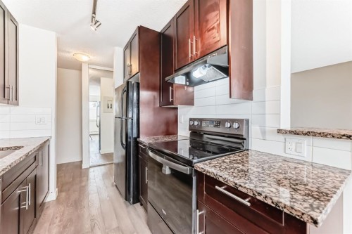 302-4455A Greenview Drive Ne, Calgary, AB - Indoor Photo Showing Kitchen With Upgraded Kitchen