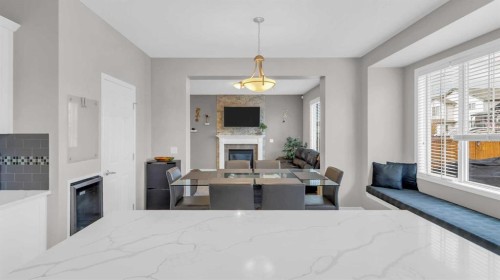 1120 Windhaven Close Sw, Airdrie, AB - Indoor With Fireplace