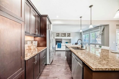 77 Chaparral Valley Grove Se, Calgary, AB - Indoor Photo Showing Kitchen With Double Sink With Upgraded Kitchen